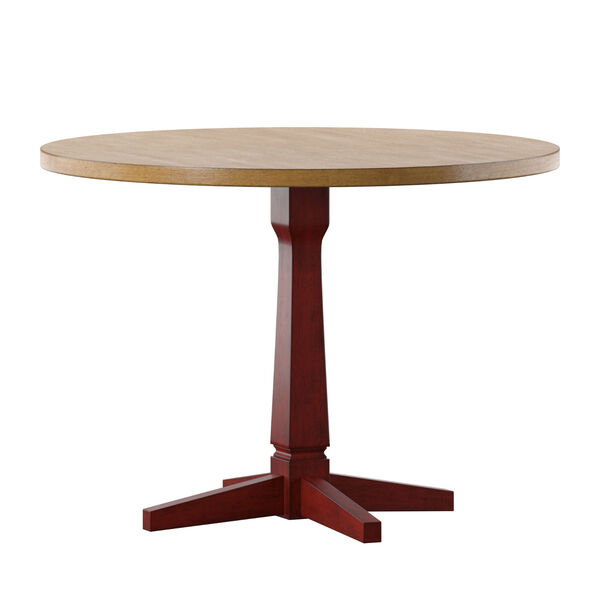 Anna Red Round Two-Tone Dining Table, image 1